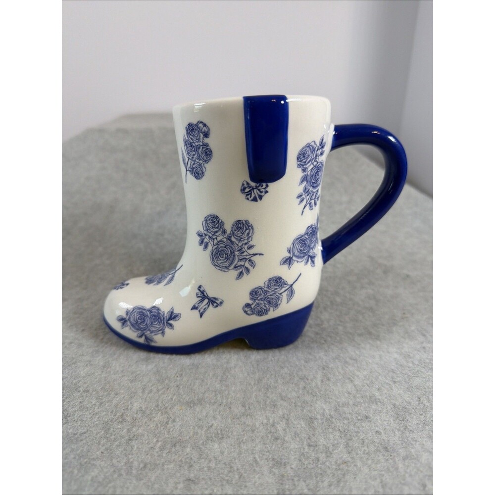 Cowboy Boot Ceramic Victorian Western Hand Painted Coffee Mug By Sunday Morning